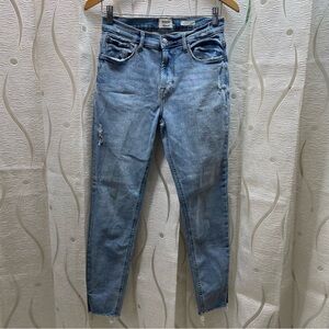 Kensie Jeans Skinny Womens 6/28 Light Blue Good High Rise Distressed Split‎ Hem